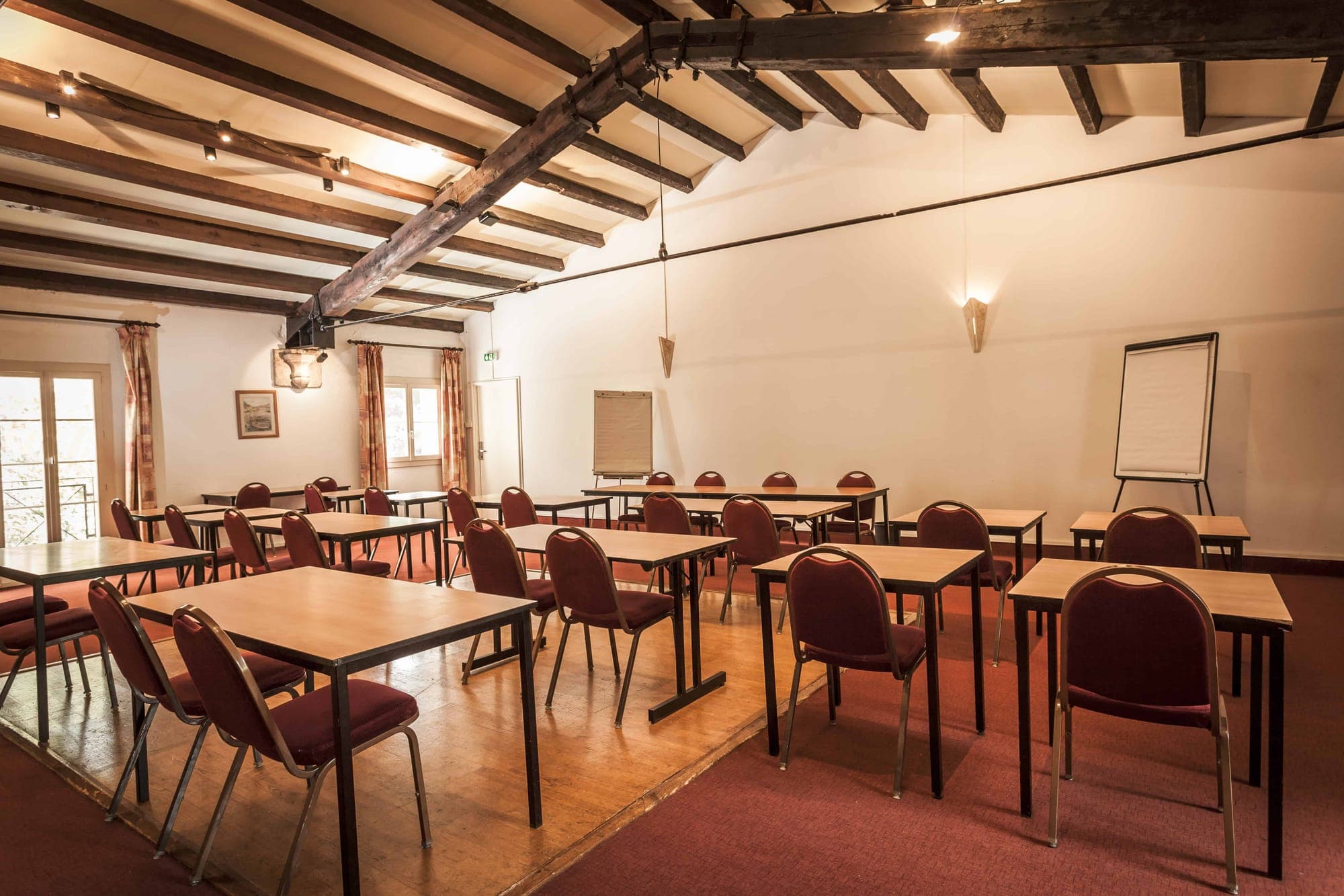 The hotel's Tramontane meeting room, set up for a seminar